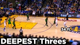 Stephen Curry - Deepest Career Threes (NOT Beyond Half-Court) HD