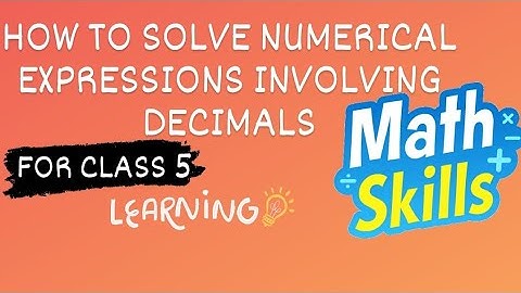 Numerical Expressions Involving Decimals #Simplification Of Numerical Expressions#5th Std#V 65