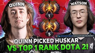 QUINN picked HUSKAR vs TOP 1 RANK DOTA 2 WATSON and DYRACHYO! | WHO WILL WINNER THIS GAME?!
