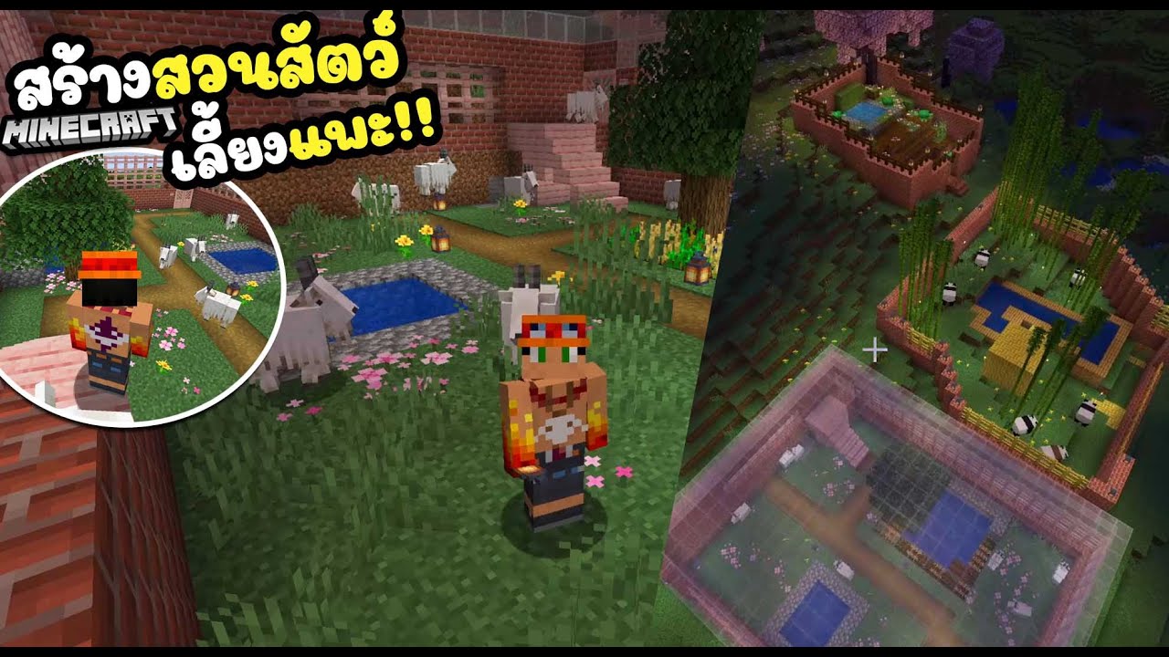 Minecraft สร้างสวนสัตว์ เลี้ยงแพะสุดเท่ | สร้างบ้านมายคราฟ - YouTube