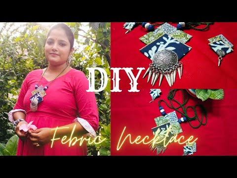 How To Make Fabric Necklace At Home || Diy Fabric Necklace Tutorial ...