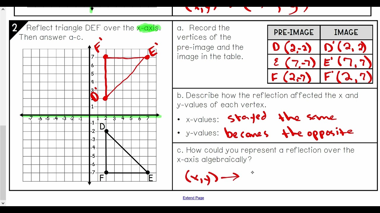 8G Student Handout 3 Reflections - YouTube