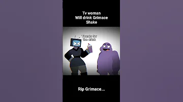 Tv Woman drinks Grimace Shake animation #grimaceshake #animation #shorts