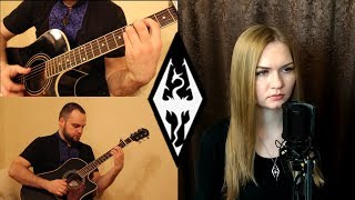 Skyrim The Dragonborn Comes guitar and female cover