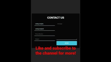 Creating a simple contact form using HTML and CSS