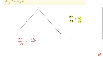 If in a `DeltaABC`; a line DE||BC; intersects AB in D and AC in E; Then `AB/AD = AC/AE`