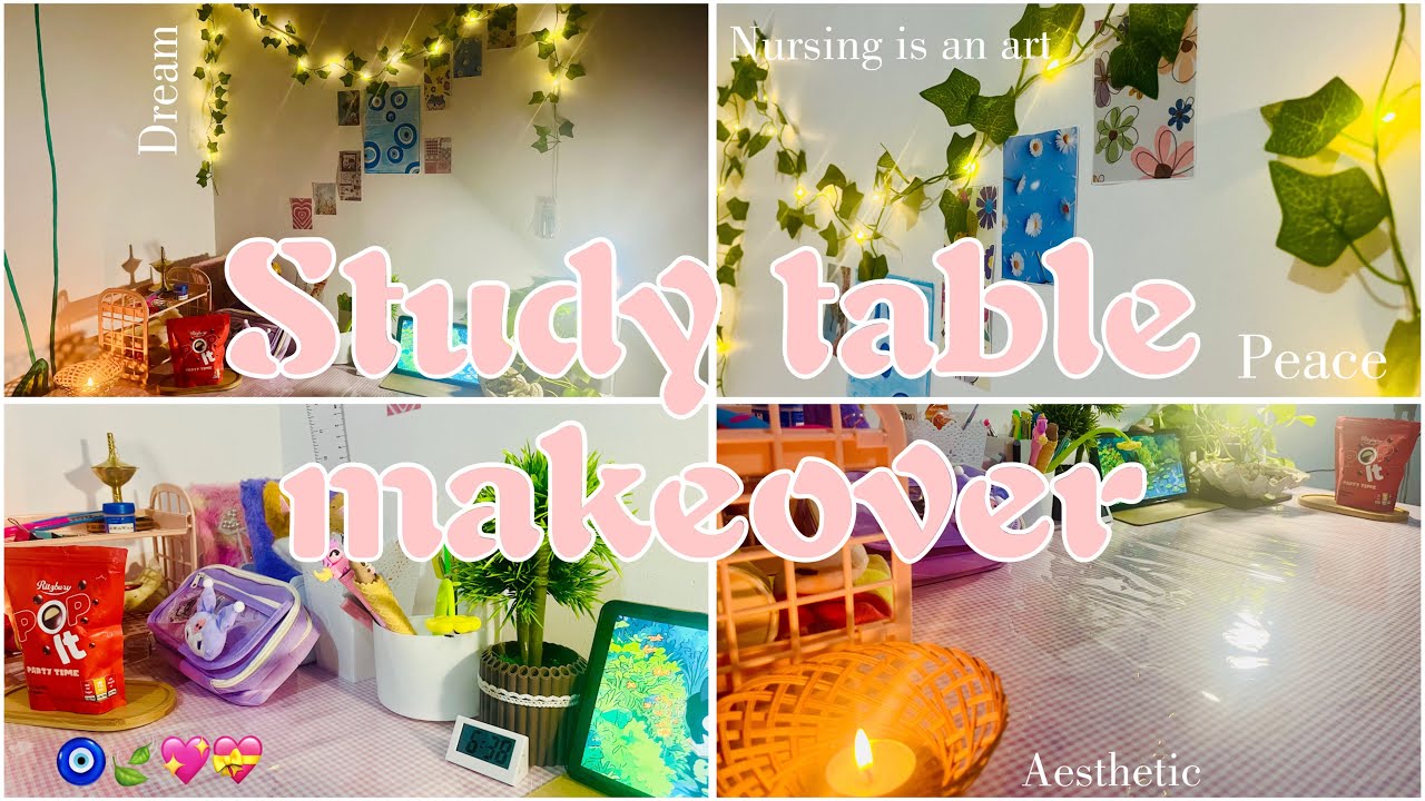 Study table makeover💖🧿🍃|Tips for arranging💡|Life as a student nurse👩‍⚕|Study with me📚