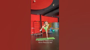 Standing Side Crunch w medicine ball