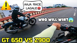 Random *GT 650* Rider Wants To Race With My Kawasaki Z900😎|| Who Will Win?😱