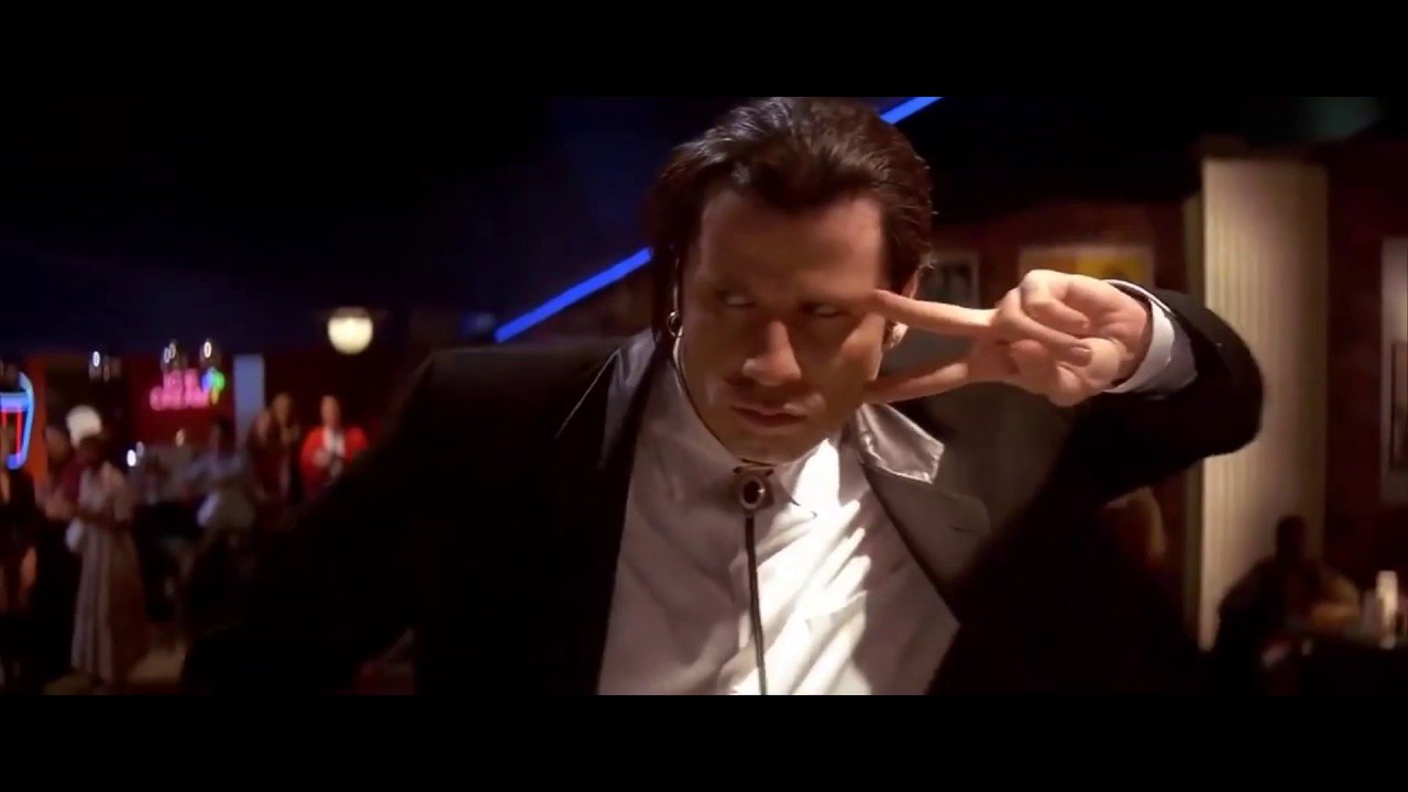 Mia Wallace and Vincent Vega dance Surfin Bird