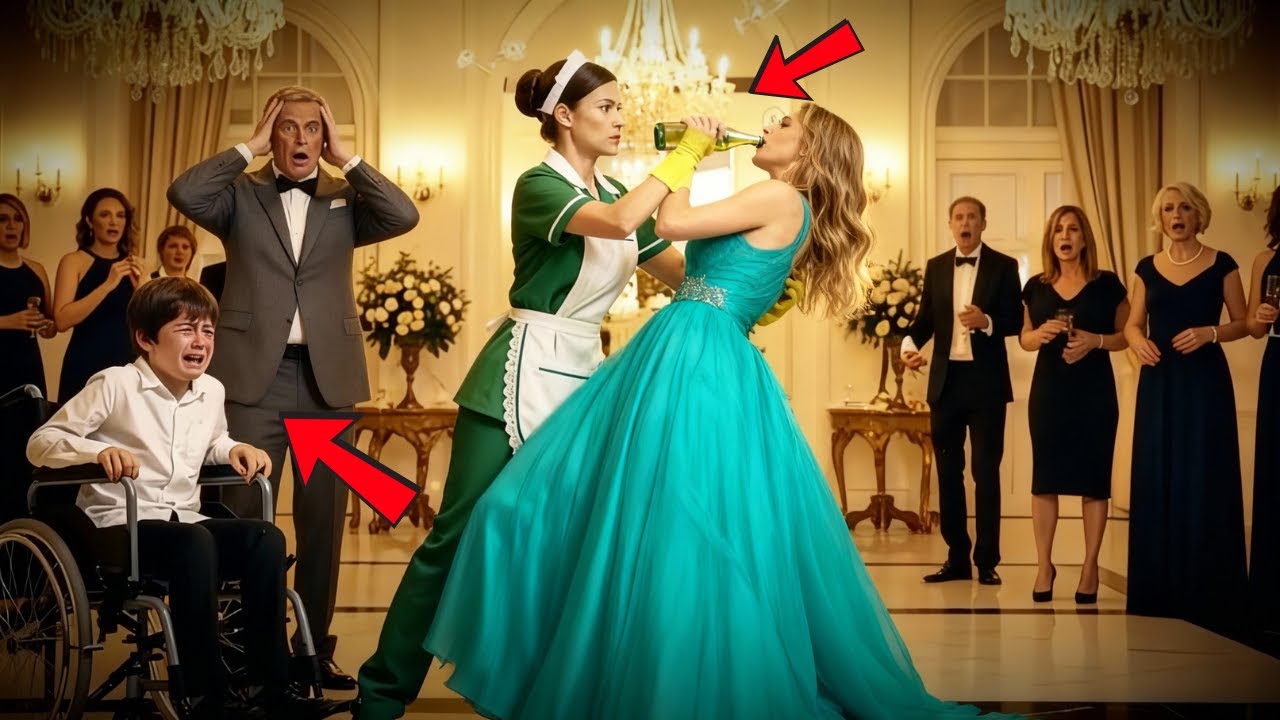 DETENGANSE AHORA LA EMPLEADA ENFRENTA A LA MADRASTRA CRUEL EN LA FIESTA EL MILLONARIO QUEDA EN SHOCK