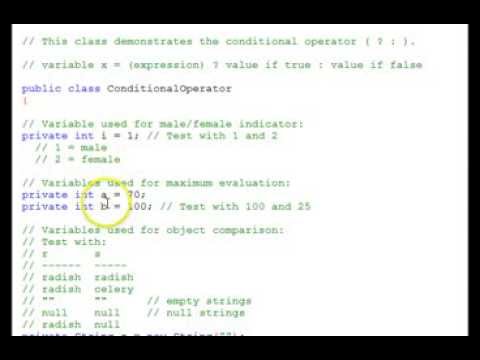 Java Selection Conditional Operator - YouTube