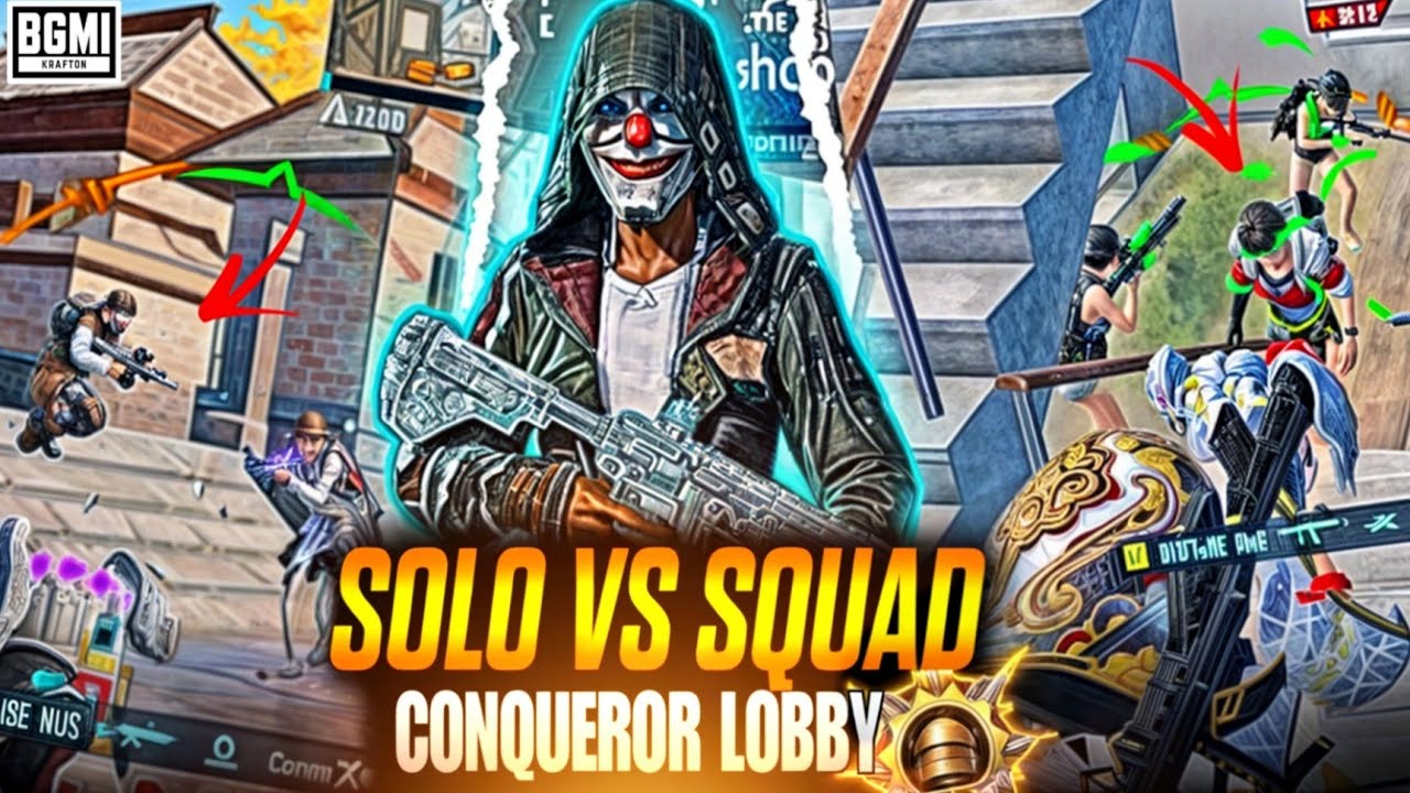 Playing SOLO VS SQUAD in Top 100 Conqueror Lobby 🔥 | Intense & Fastest ...