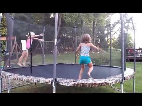 Abby and her sister's gymnastics routine.