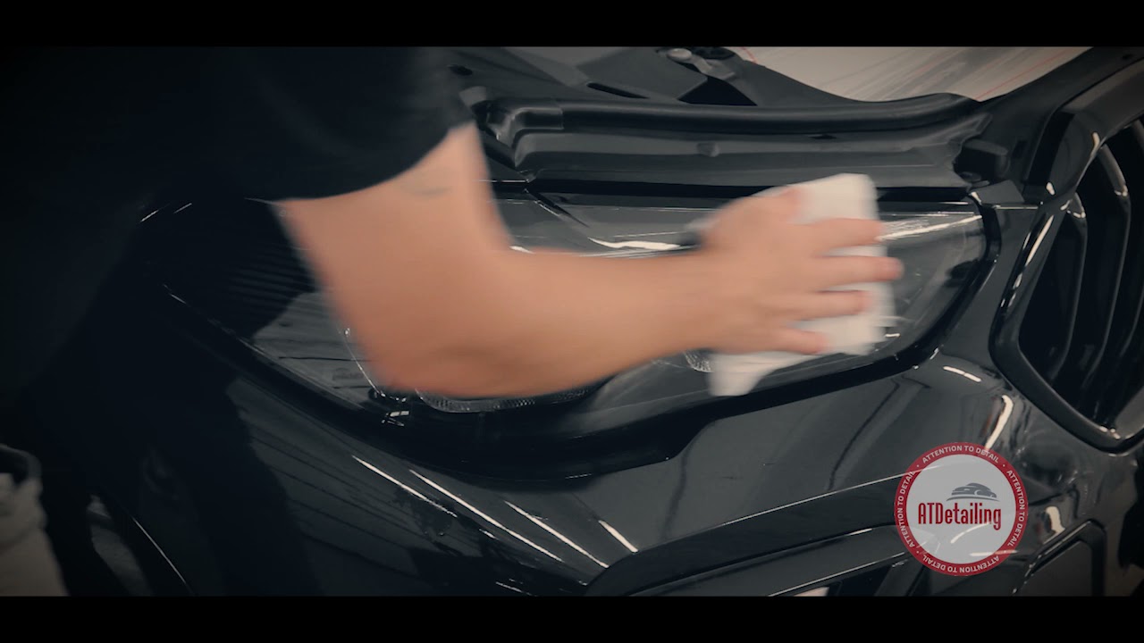 Бронирование фар пленкой. Автомобиль BMB X6. Студия детейлинга Atdetailing. Скидка 20% до 01.12.2021