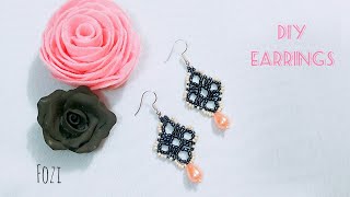 Beaded lace earrings tutorial 🌸#jewelrymaking