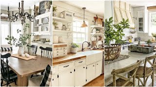 Antique farmhouse kitchen and dining room decorating ideas. #antiquekitchen #antiquefarmhouse