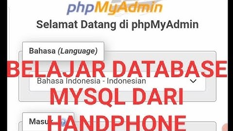 Belajar Database MySQL dari HP android