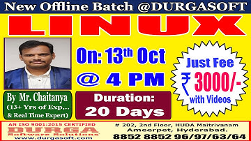 LINUX Offline Training @ DURGASOFT