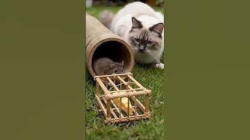 Will cats trigger traps?😱😱The cat sets a trap and waits in silence #cat