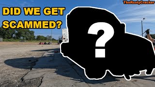 First Time Towing A CRAZY WRECKED Semi From The Auctions | WE GOT SCAMMED? Stolen Items! OTR VOLVO