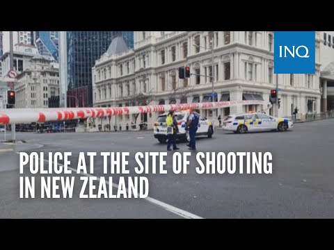 Police at the site of shooting in New Zealand