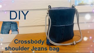 DIY a crossbody & shoulder Jeans bag