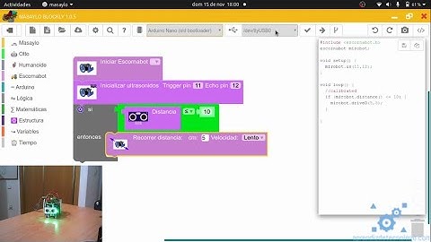 Escornabot y MasayloBlockly: uso del sensor de ultrasonidos para evitar obstáculos