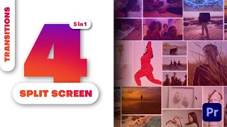 Multiscreen Transitions - 4 Split Screen - Premiere Pro Template | Tutorial