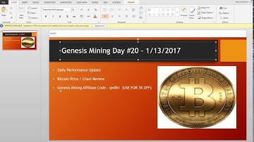 Genesis Mining Day #20 - 1/13/17