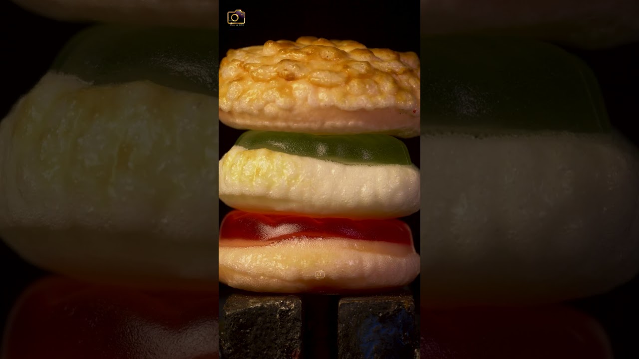 Jelly Burger vs Heat blower ASMR Close up Macro 