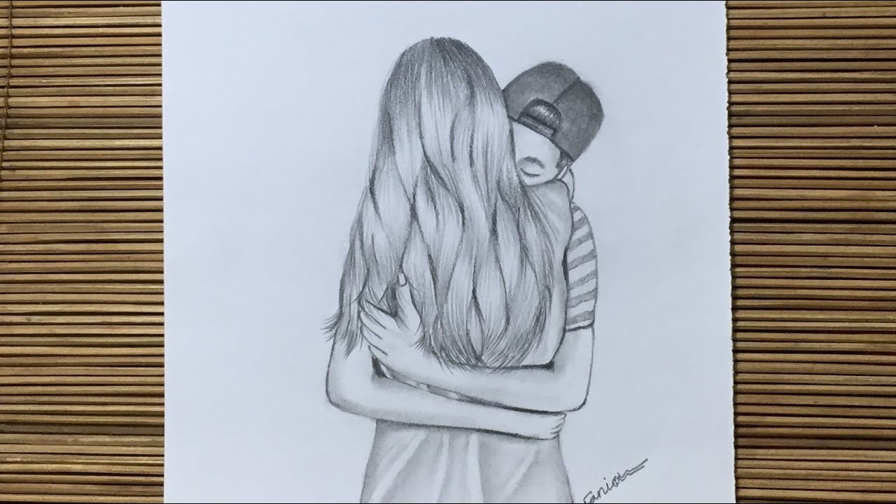 Valentine's Day Drawing, How to Draw a Romantic Couple ( Pencil Sketch  Drawing)