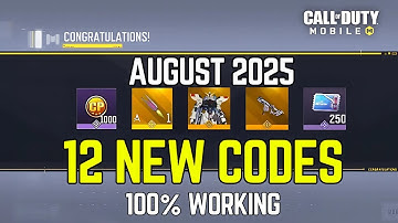 *NEW* CODM 12 WORKING NEW REDEEM CODES AUGUST 2025 | NEW CODM REDEEM CODES AUGUST 2025 | REDEEM CP