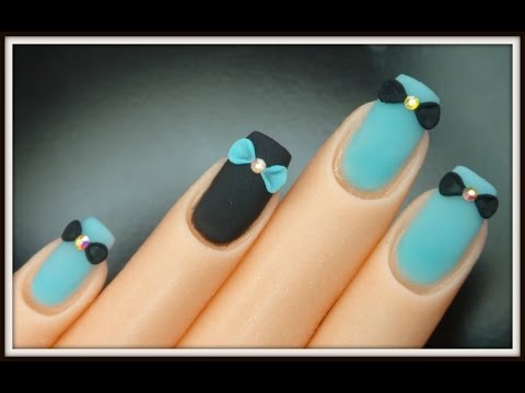 uñas mate con moños en 3d - thptnganamst.edu.vn