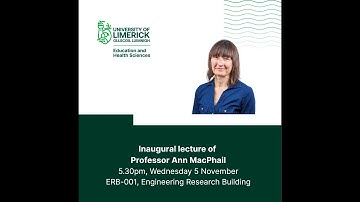 Inaugural Lecture of Professor Ann MacPhail - 05 November 2025