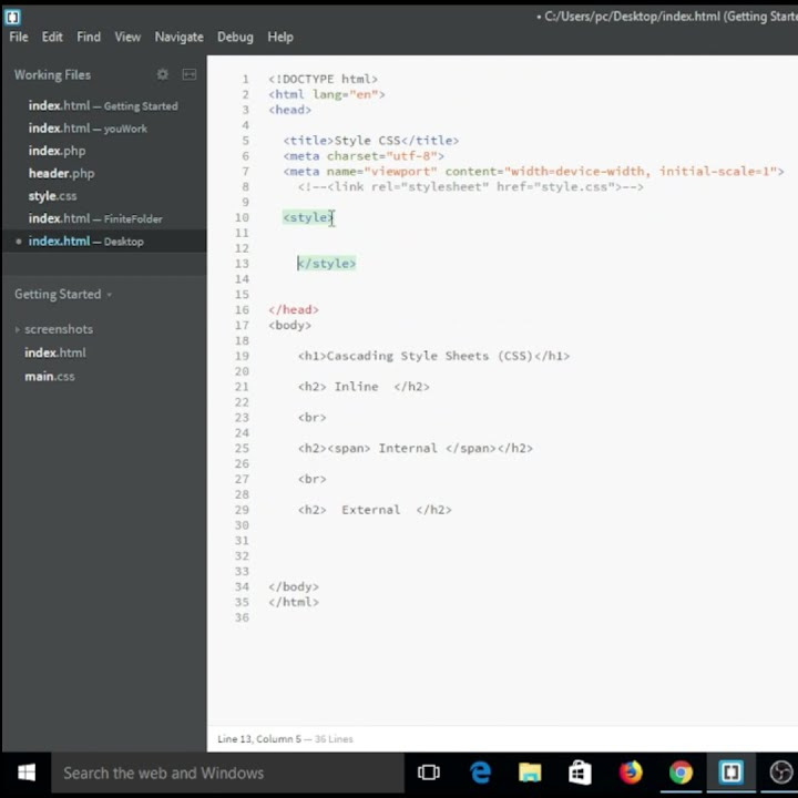 Internal CSS Example || How to apply Internal CSS in website ...