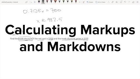 Financial Math: Calculating Markups And Markdowns