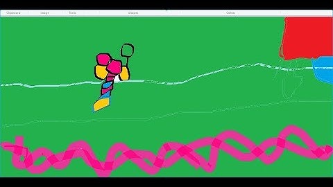 drawing of a cartoon showing a  kids traffic light in Ms paint