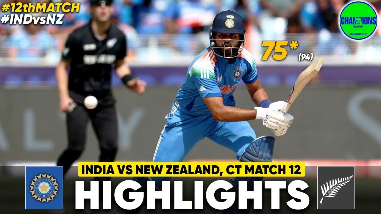 India vs New Zealand ICC Champions Trophy 2025 Match Highlights IND vs ...