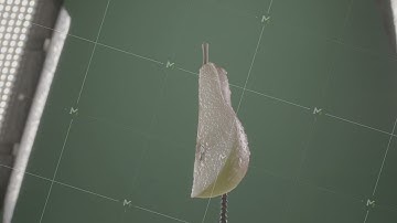 Pear rotating with loop on green screen for chroma key