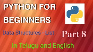 Python by Pranavi | Python for Beginners | In Telugu and English | Part 8