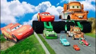 Big & Small Lightning McQueen Cars Vs Thomas Train The Tank Engine Vs Portal Vs Cars_Beamng.drive
