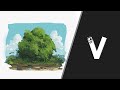 🌿 Photoshop tutorial painting Ghibli background study