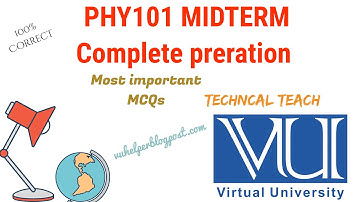 PHY101 Solved Short Notes for Midterm/PHY101 most important MCQs