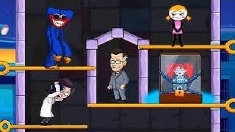 Poppy play time level 251 to 260 solution | scary huggy time pull pin puzzle |walk through gameplay