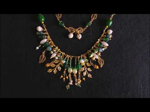 კომპლექტი  ყელსაბამისა და სამაჯურისგან  „ოცნების ბაღი“/ Jewelry set “Dream Garden