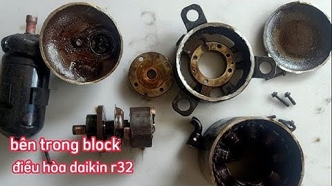 bên trong block (máy nén) điều hòa daikin inverter r32 1,5 hp ,cắt xem chi tiết bên trong