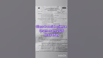 class 8 social science onam exam 2025 Answerkey| Today