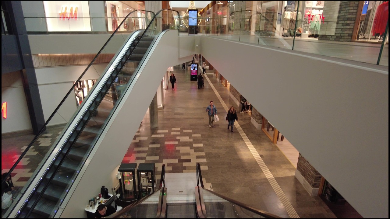 Walking tour of the Mölndal Galleria, a shopping center in Mölndal