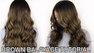 BROWN BALAYAGE Hair TUTORIAL Step by Step | Balayage Tutorial Dark Hair | Maxine Glynn